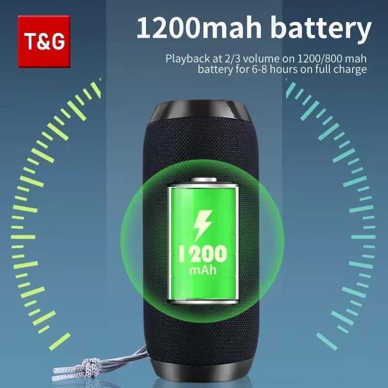 TG117 Portable Bluetooth Speaker Outdoor Wireless Woofer Free Call FM TF Card USB Flash Drive Connect Mobile Phone Tablet TV