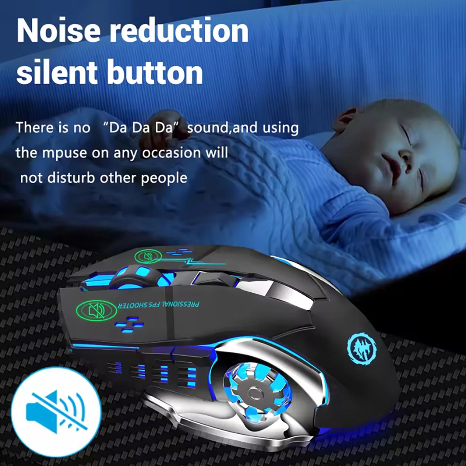 Rechargeable Wireless Mouse Gaming Computer Silent Bluetooth Mouse USB Mechanical E-Sports Backlight PC Gamer Mouse for Computer