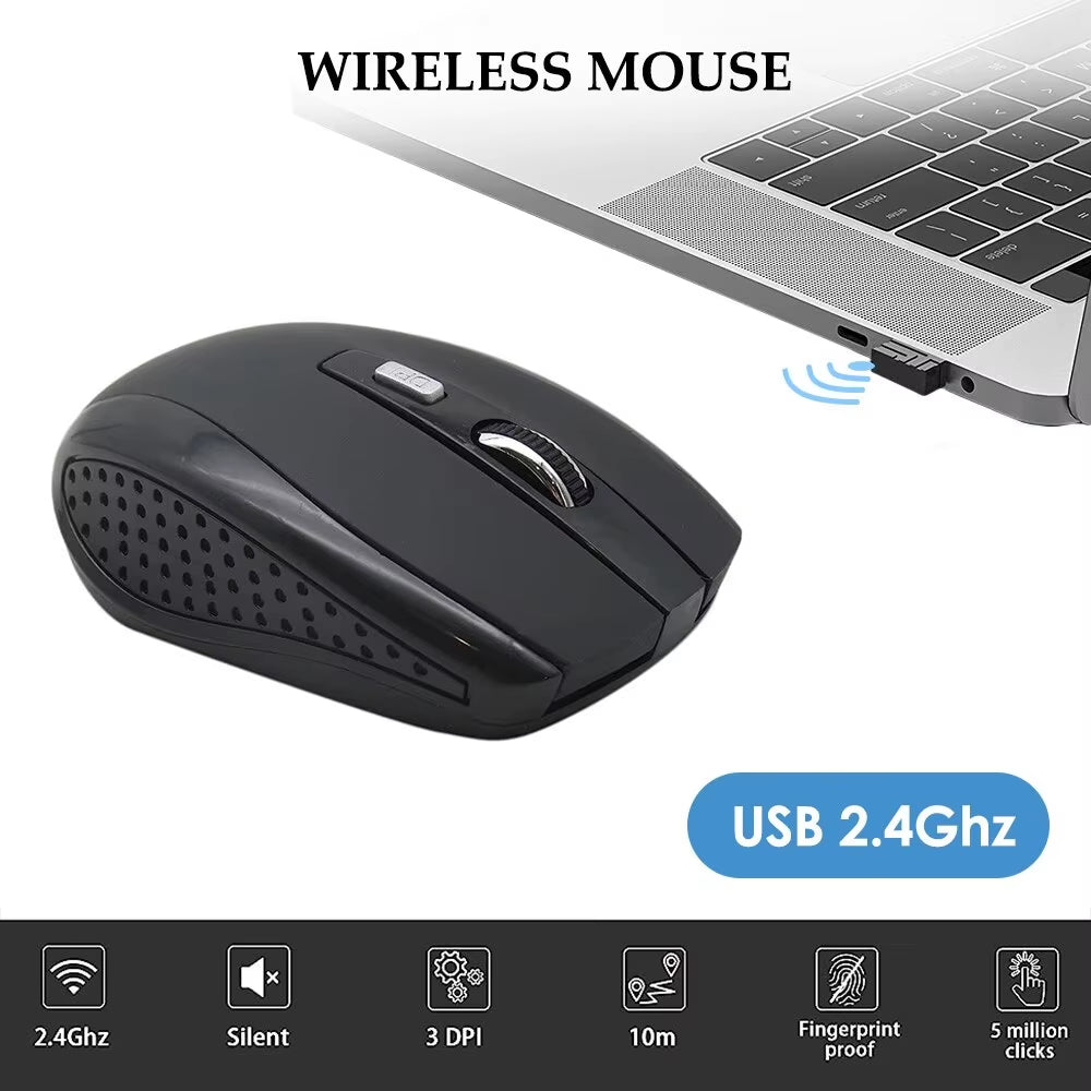 High Quality Wireless Mouse USB 2.4Ghz Silent Click Adjustable Technology Mouse for Tablet Computer Laptop Portable Gaming Mouse