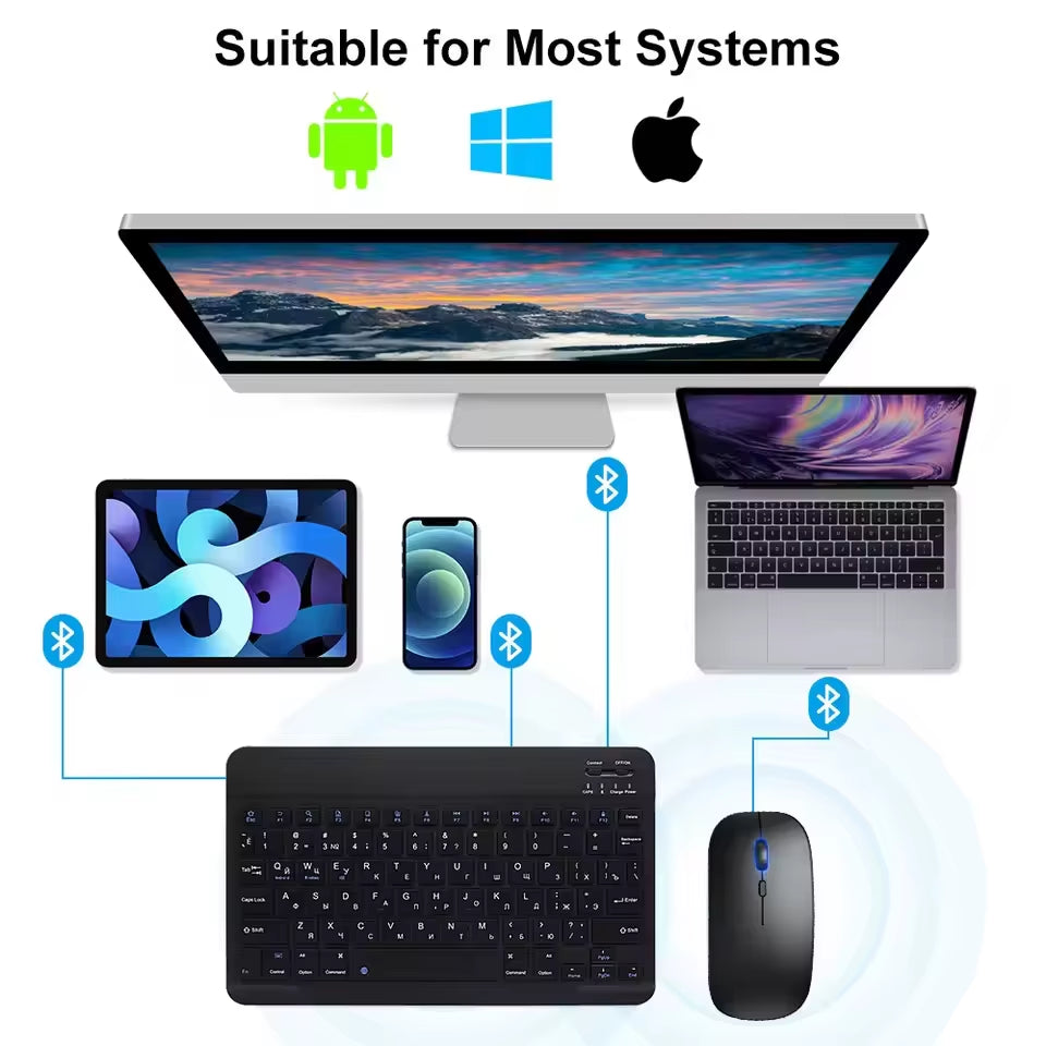 2025 New Bluetooth Wireless Keyboard Mouse for IOS Android Windows Tablet for Ipad Mini Pro Keyboard Multi Functional Operation