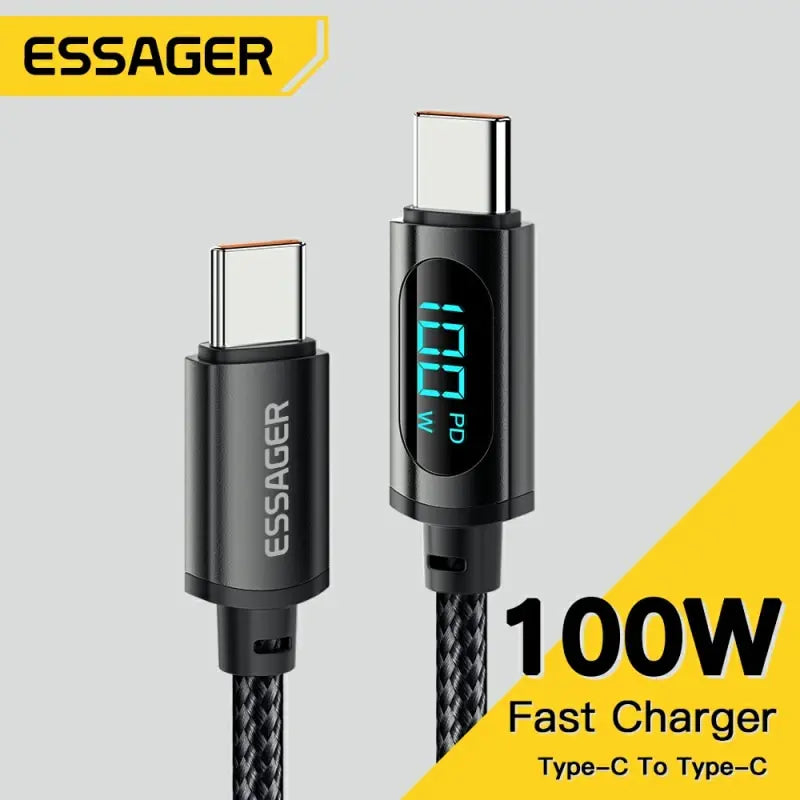Type C to Type C Cable 100W PD Fast Charging Charger USB C to USB C Display Cable for Xiaomi POCO F3 Realme Macbook Ipad