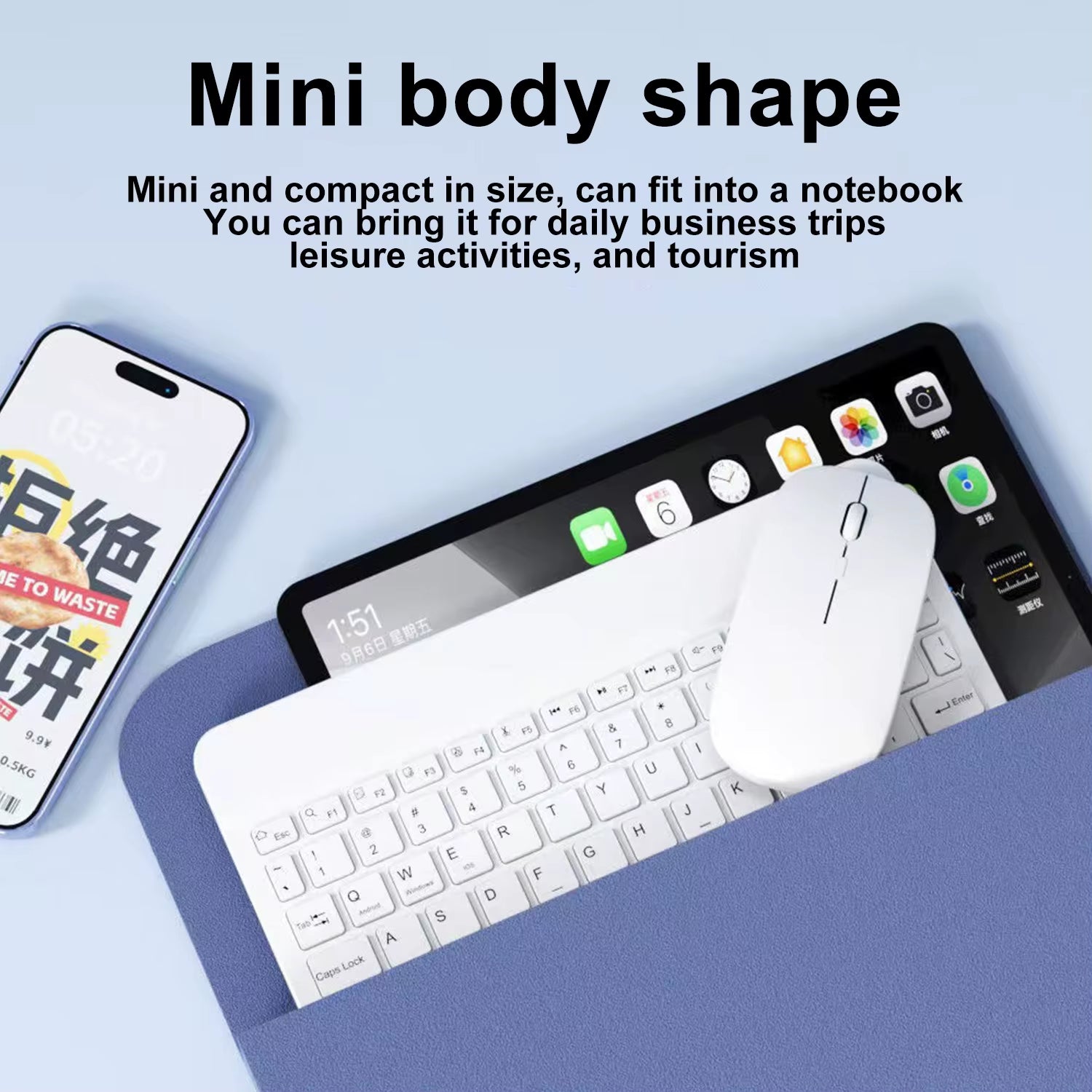 2025 New Bluetooth Wireless Keyboard Mouse for IOS Android Windows Tablet for Ipad Mini Pro Keyboard Multi Functional Operation