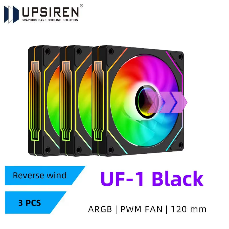 UF-1 PRISM 4 PRO Computer Chassis Fan 12Cm ARGB 4 Pin PWM Quiet Cooling Fan 12V Large Air Volume 45.2CFM/600-1500RPM