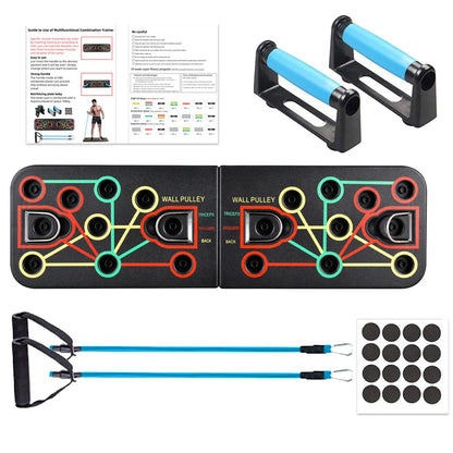 Push up Board Gym Equipment Home Exercise Sport Plank Fitness Abdominal Abs Workout Push-Ups Stands Chest Tension Strap Set