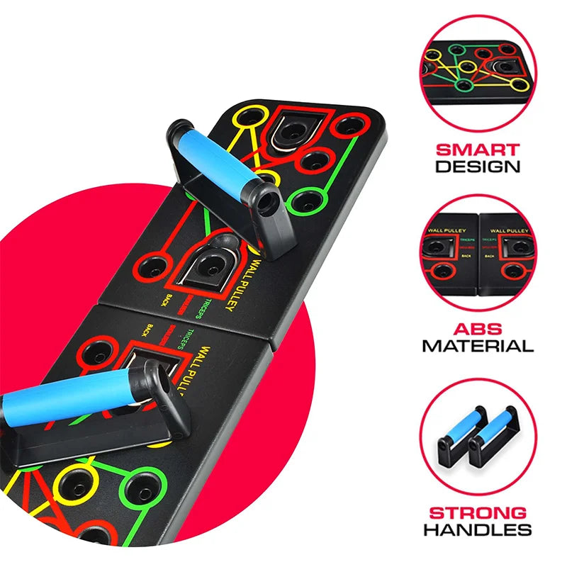Push up Board Gym Equipment Home Exercise Sport Plank Fitness Abdominal Abs Workout Push-Ups Stands Chest Tension Strap Set
