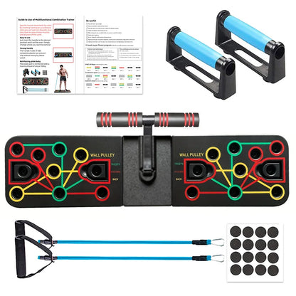 Push up Board Gym Equipment Home Exercise Sport Plank Fitness Abdominal Abs Workout Push-Ups Stands Chest Tension Strap Set