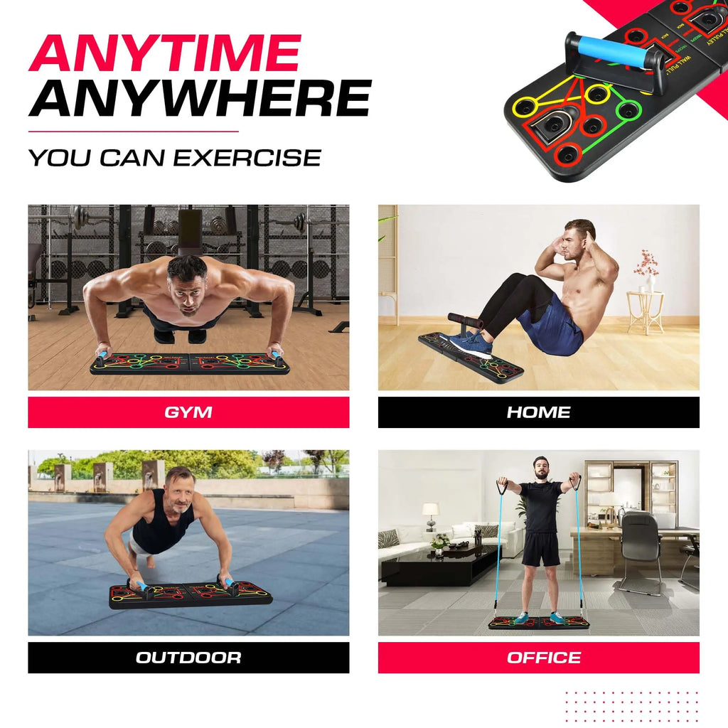 Push up Board Gym Equipment Home Exercise Sport Plank Fitness Abdominal Abs Workout Push-Ups Stands Chest Tension Strap Set