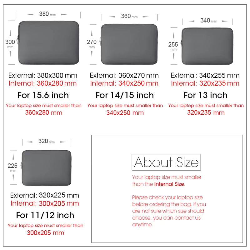 Laptop Bag for Xiaomi Lenovo Dell Notebook Computer Laptop Sleeve for Macbook Air Pro Retina 13 14 15 15.6 Inch Laptops Case